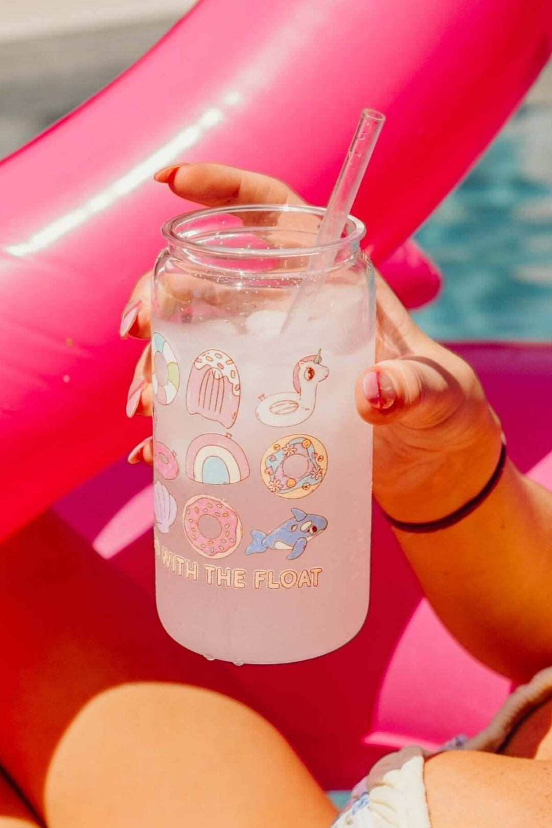 Go With The Float Cup With Lid and Straw