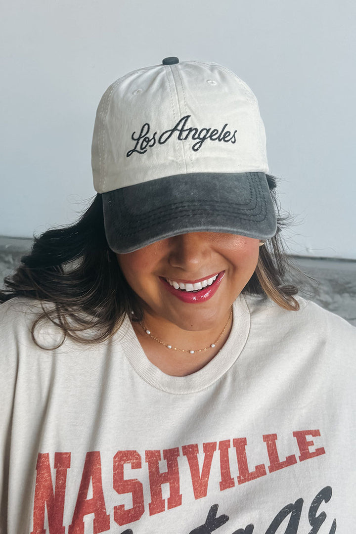 Los Angeles Embroidered Hat - Charcoal