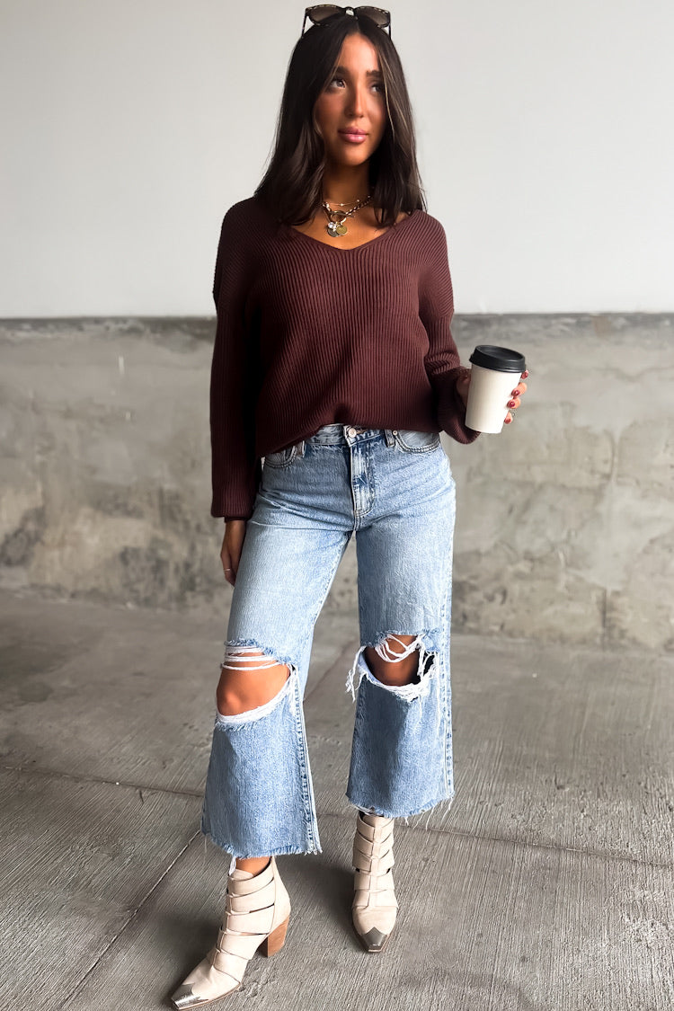 Bridget Bow Sweater - Coffee