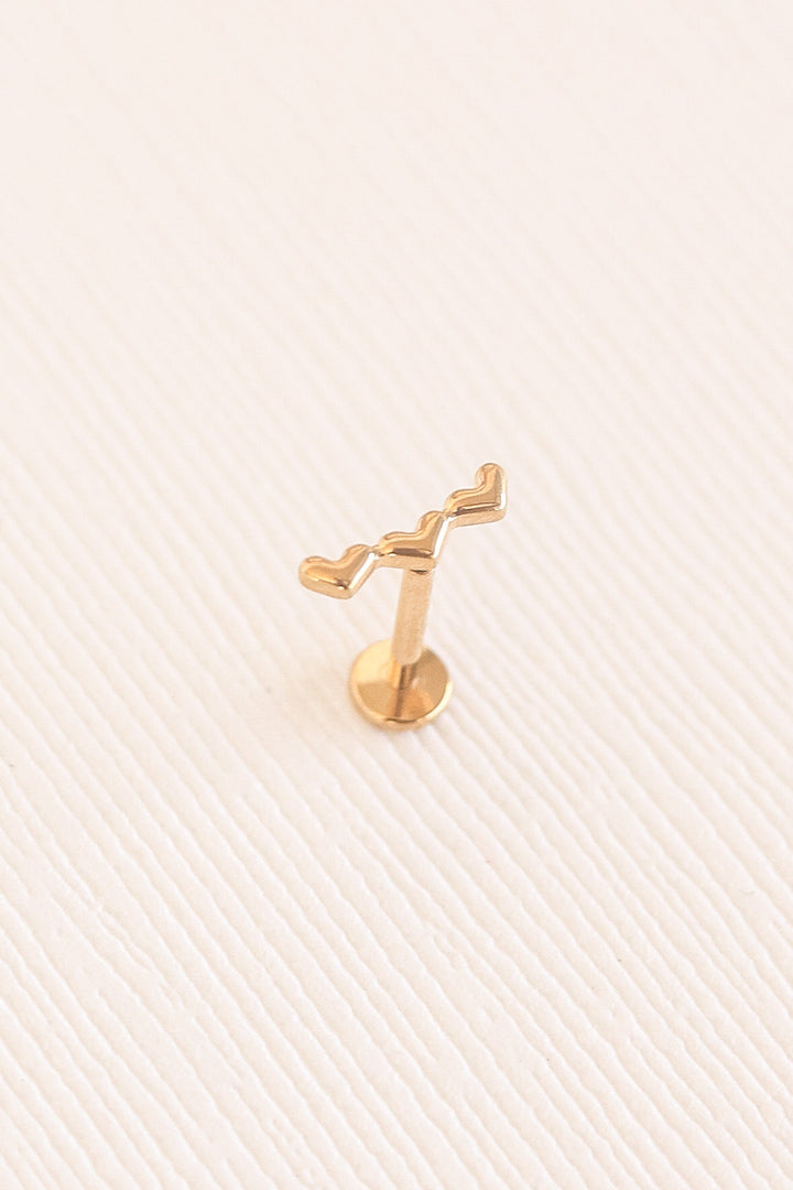 Heart Trio Flat Back Stud