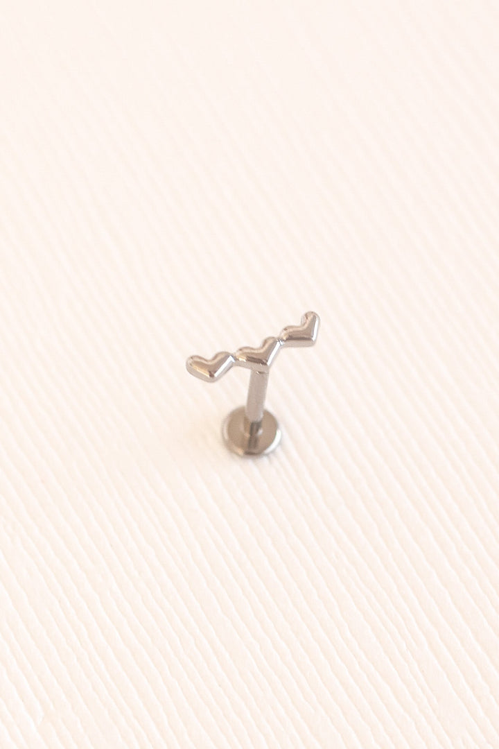 Heart Trio Flat Back Stud