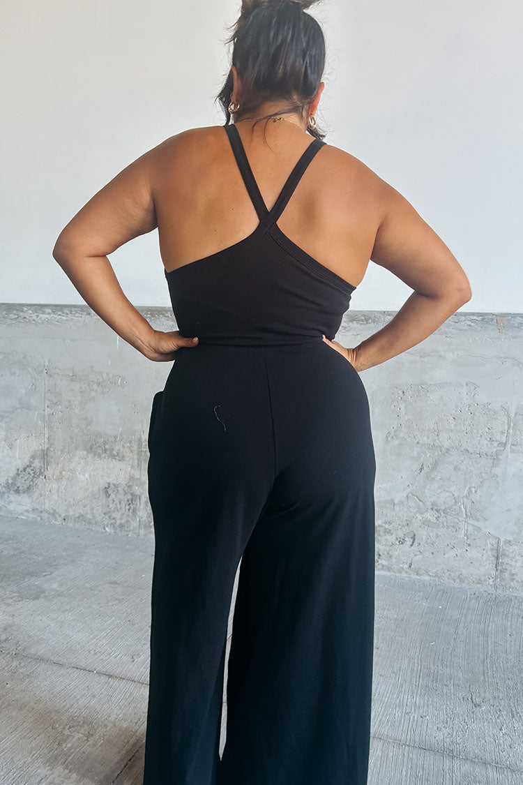 Casey Wide Leg Jumpsuit - Black