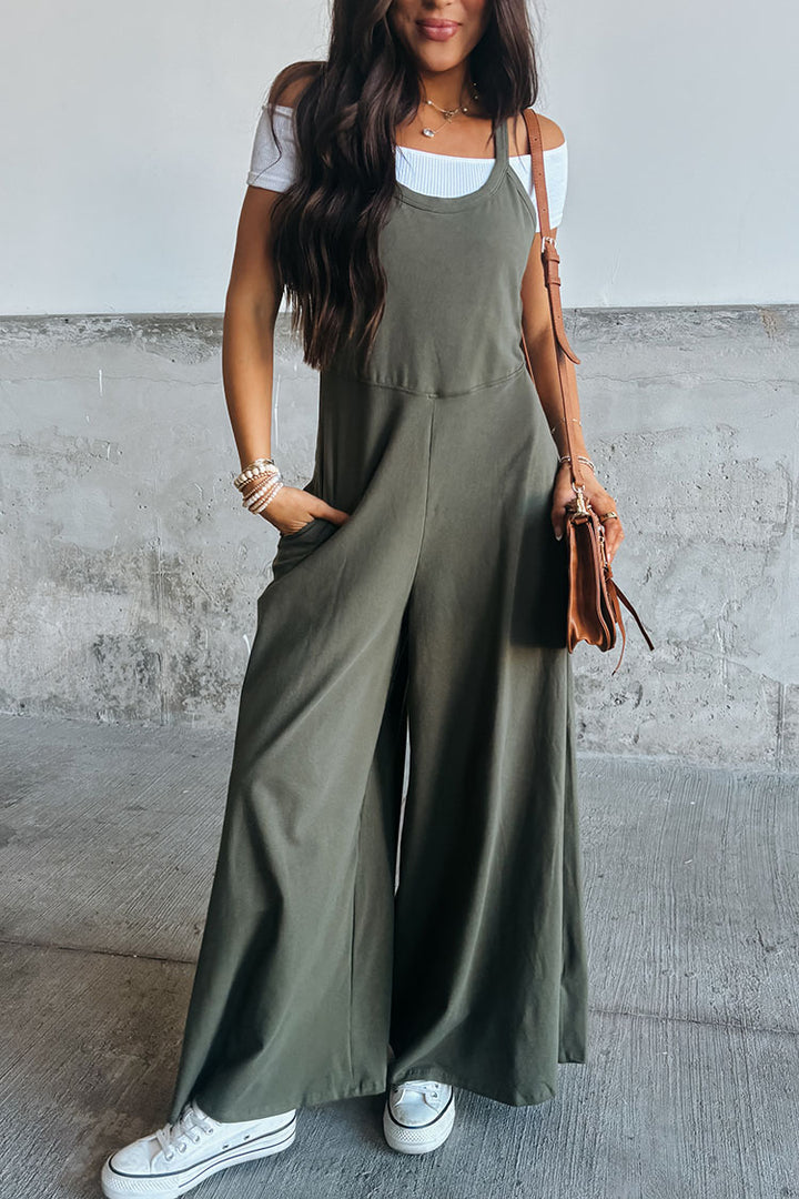 Casey Wide Leg Jumpsuit - Olive