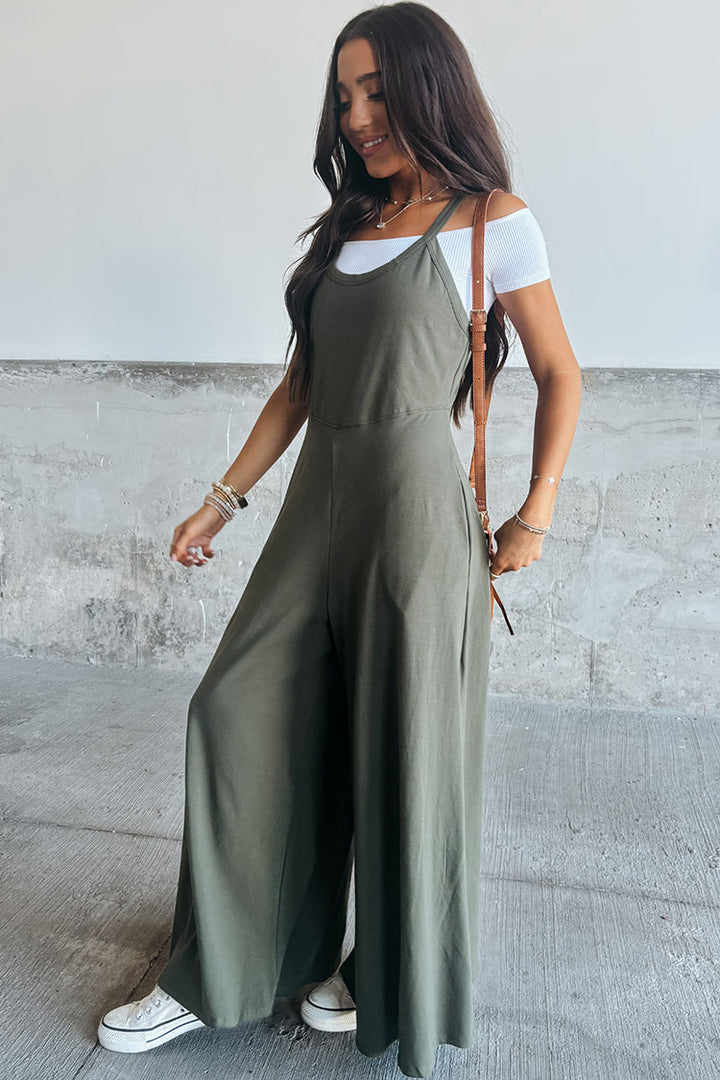 Casey Wide Leg Jumpsuit - Olive