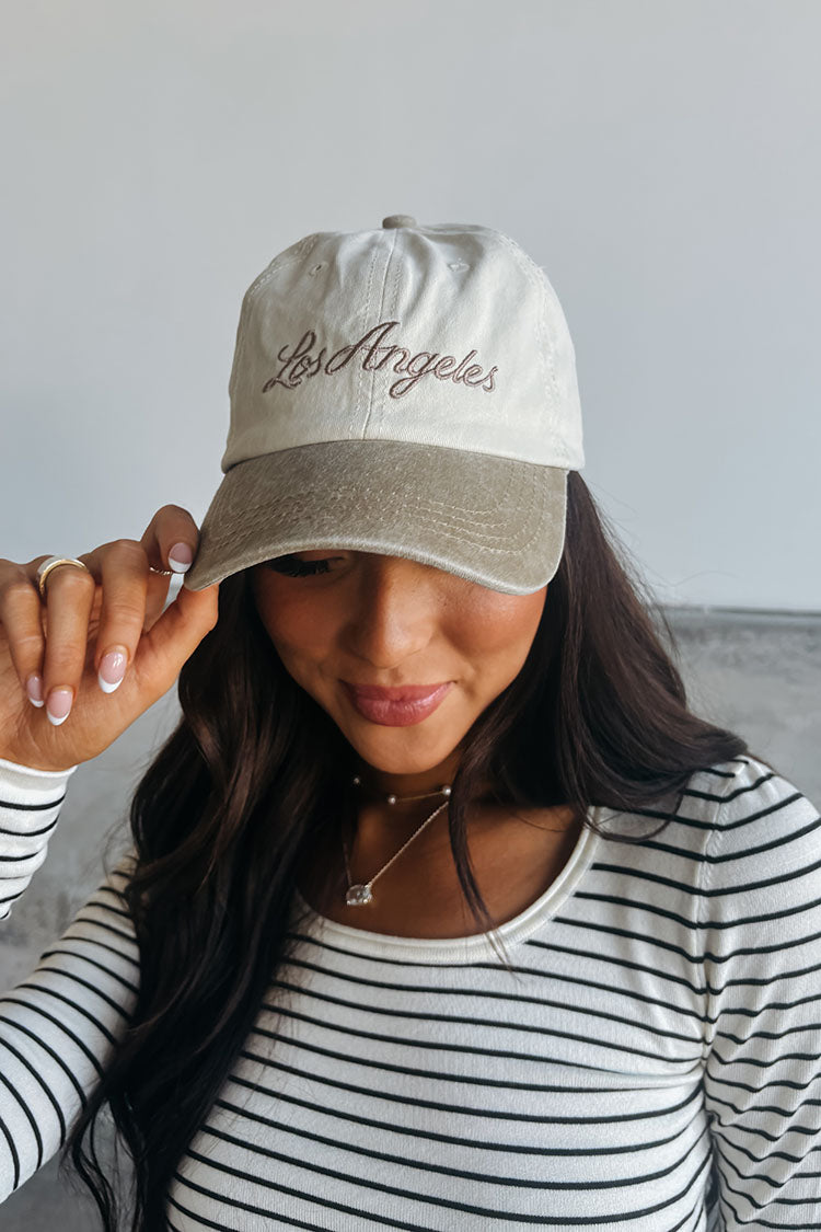 Los Angeles Embroidered Hat - Khaki