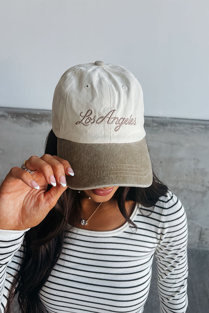 Los Angeles Embroidered Hat - Khaki