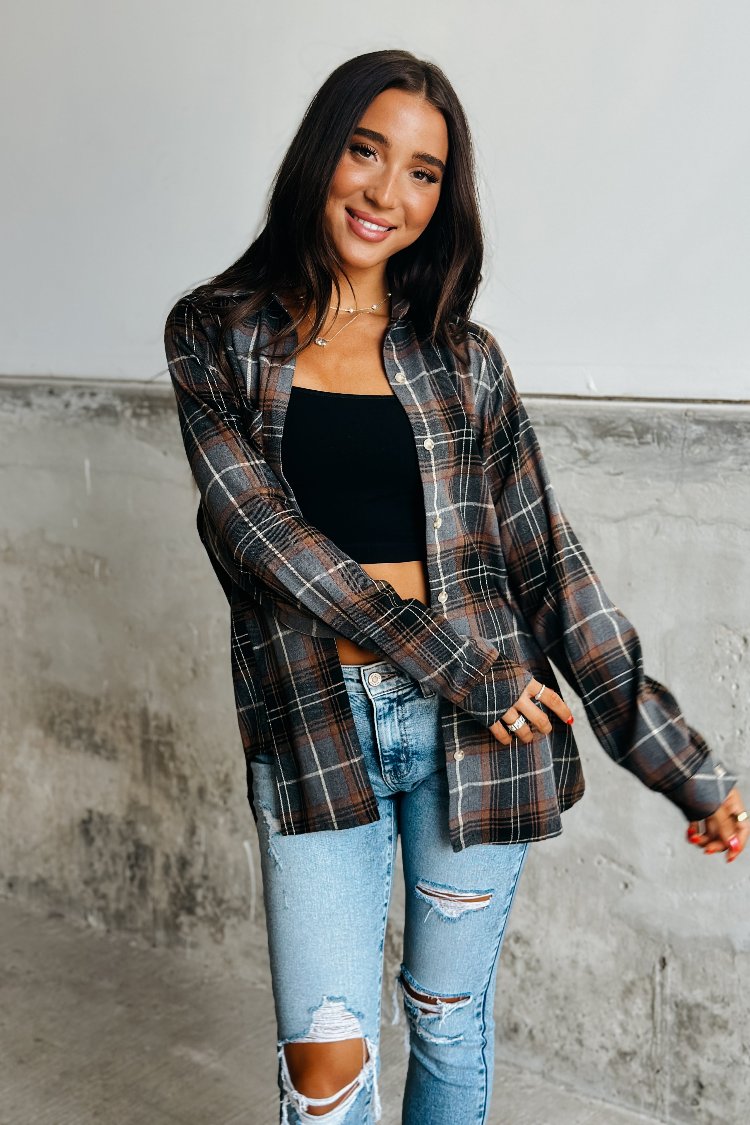 Katie Flannel - Grey