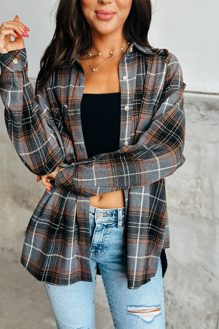 Katie Flannel - Grey