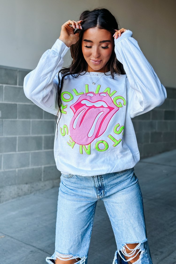 Neon Rolling Stones Pullover - Mindy Mae's Marketcomfy cute hoodies