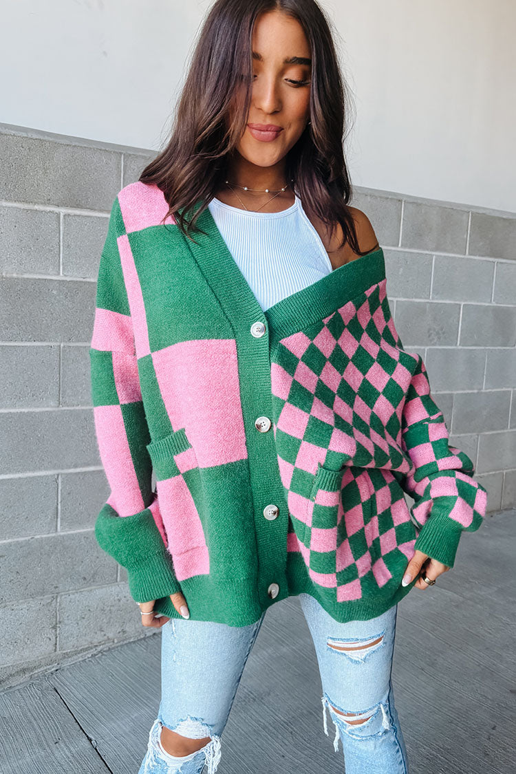 Sammie Checkered Cardigan - Green – Mindy Mae's Market