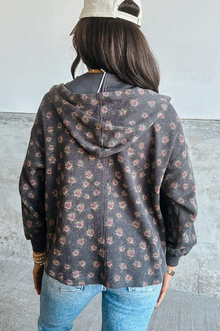 Stacey Floral Jacket - Charcoal