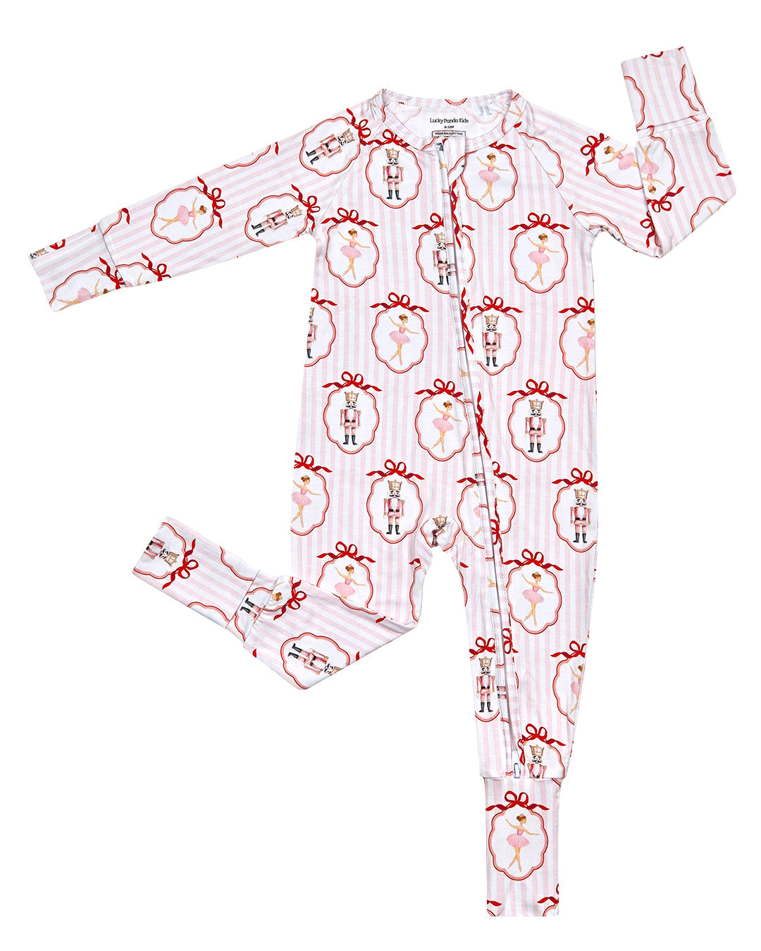 Bamboo Zip Romper | Pink Nutcracker