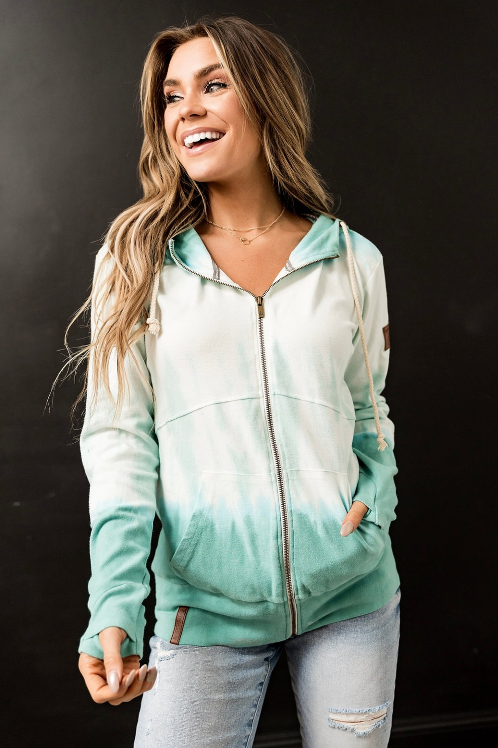 FullZip Hoodie - Blue Horizon - Mindy Mae's Marketcomfy cute hoodies
