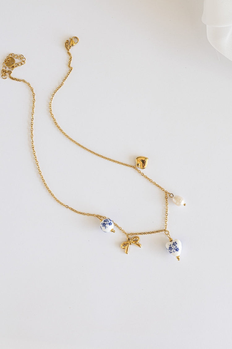 Bella Charm Necklace in Blue