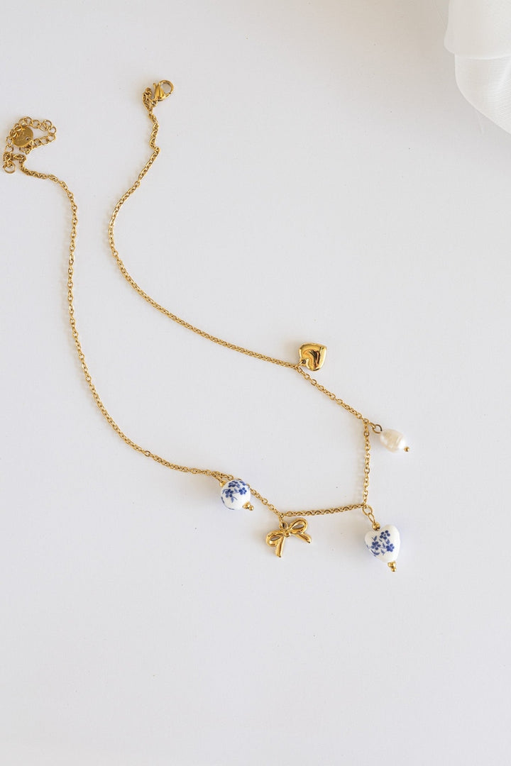 Bella Charm Necklace in Blue