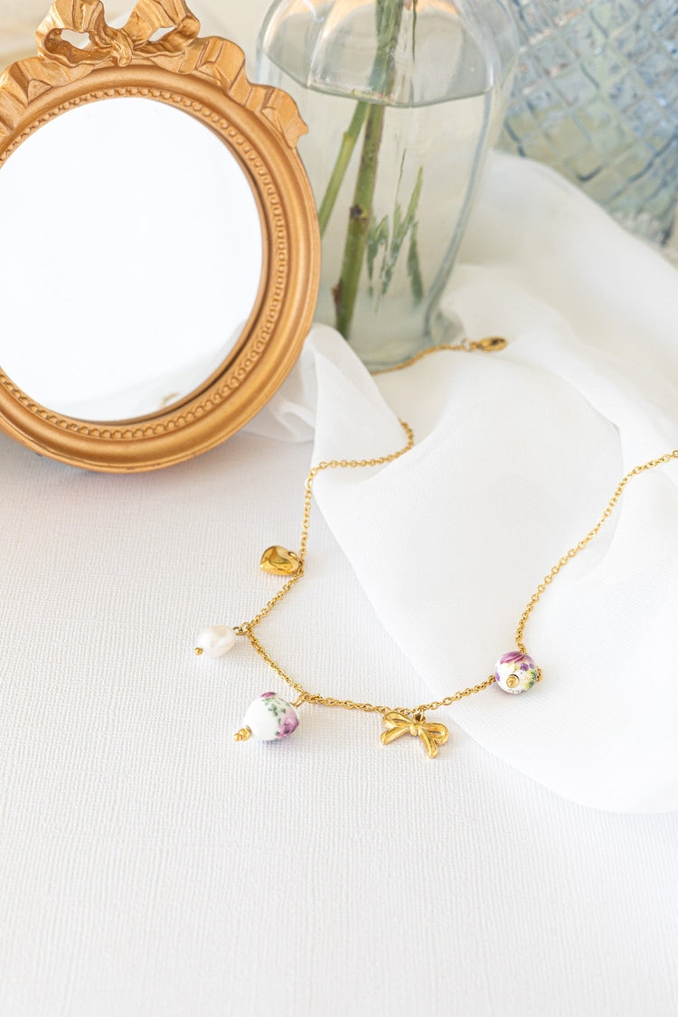 Bella Charm Necklace in Rose