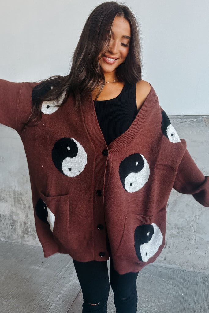 Yin Yang Cardigan - Brown – Mindy Mae's Market