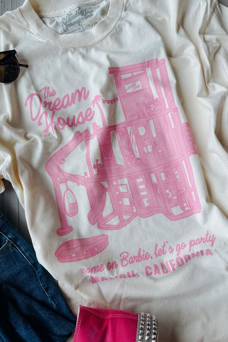 Barbie Dream House Graphic Tee in Pink