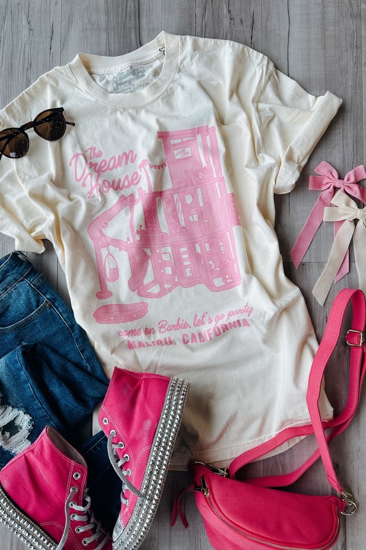 Barbie Dream House Graphic Tee in Pink