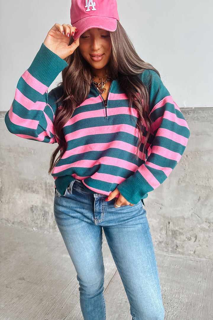 Martha Striped Sweater - Teal