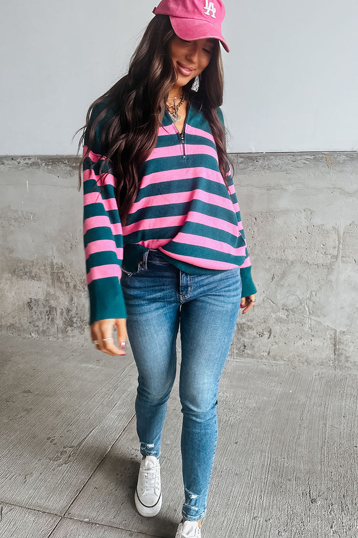 Martha Striped Sweater - Teal