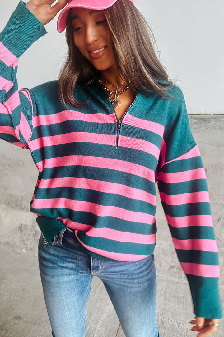 Martha Striped Sweater - Teal