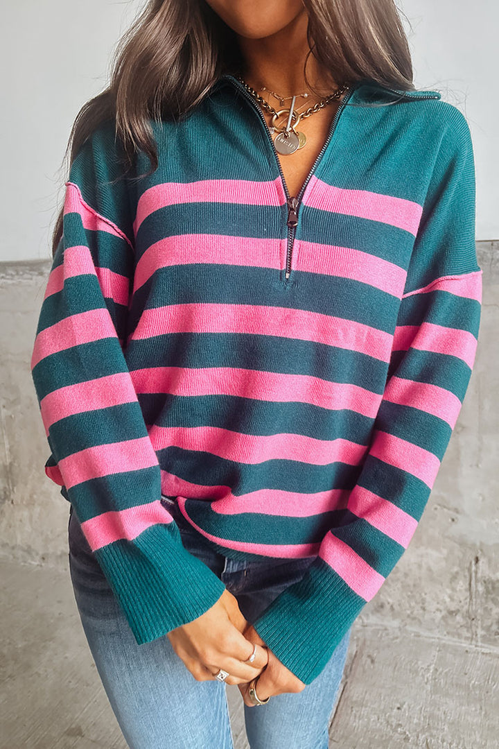 Martha Striped Sweater - Teal