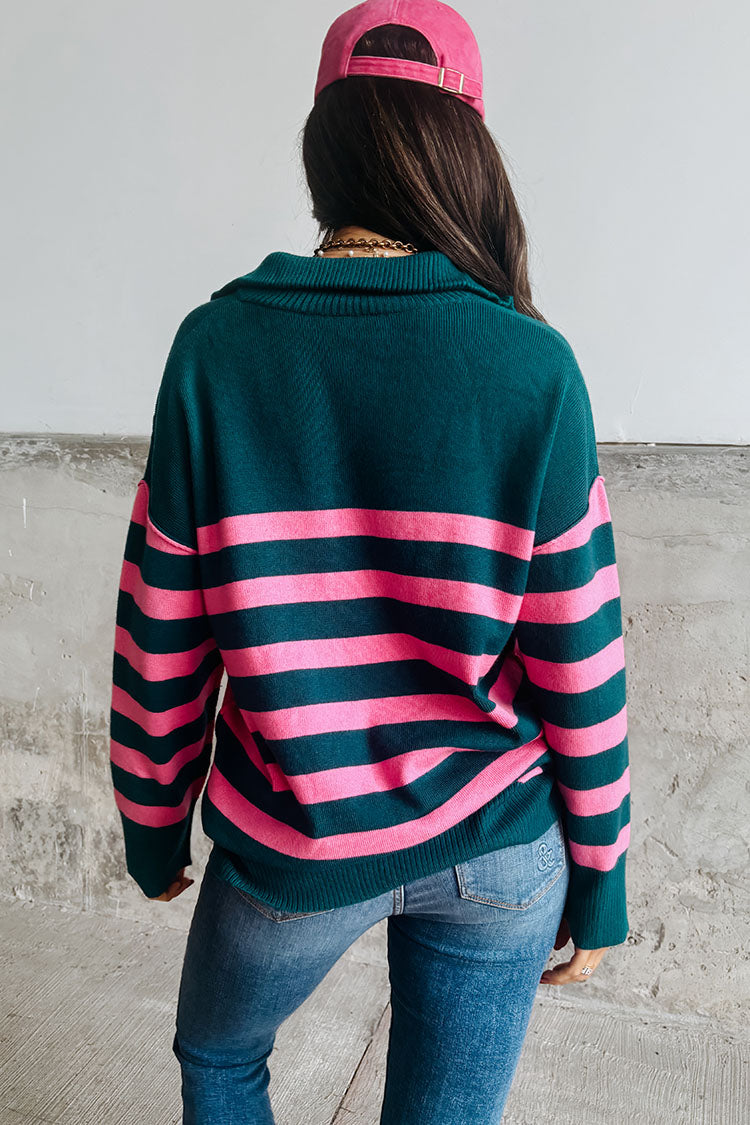 Martha Striped Sweater - Teal