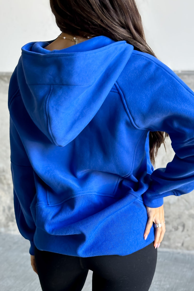 Drea Half-Zip Hoodie - Cobalt