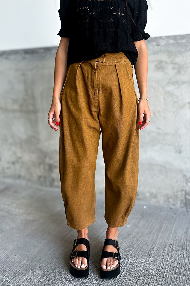 Mason Barrel Pants - Mocha