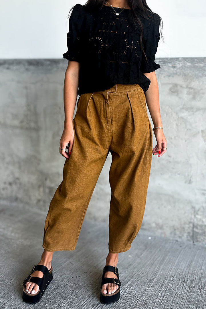 Mason Barrel Pants - Mocha