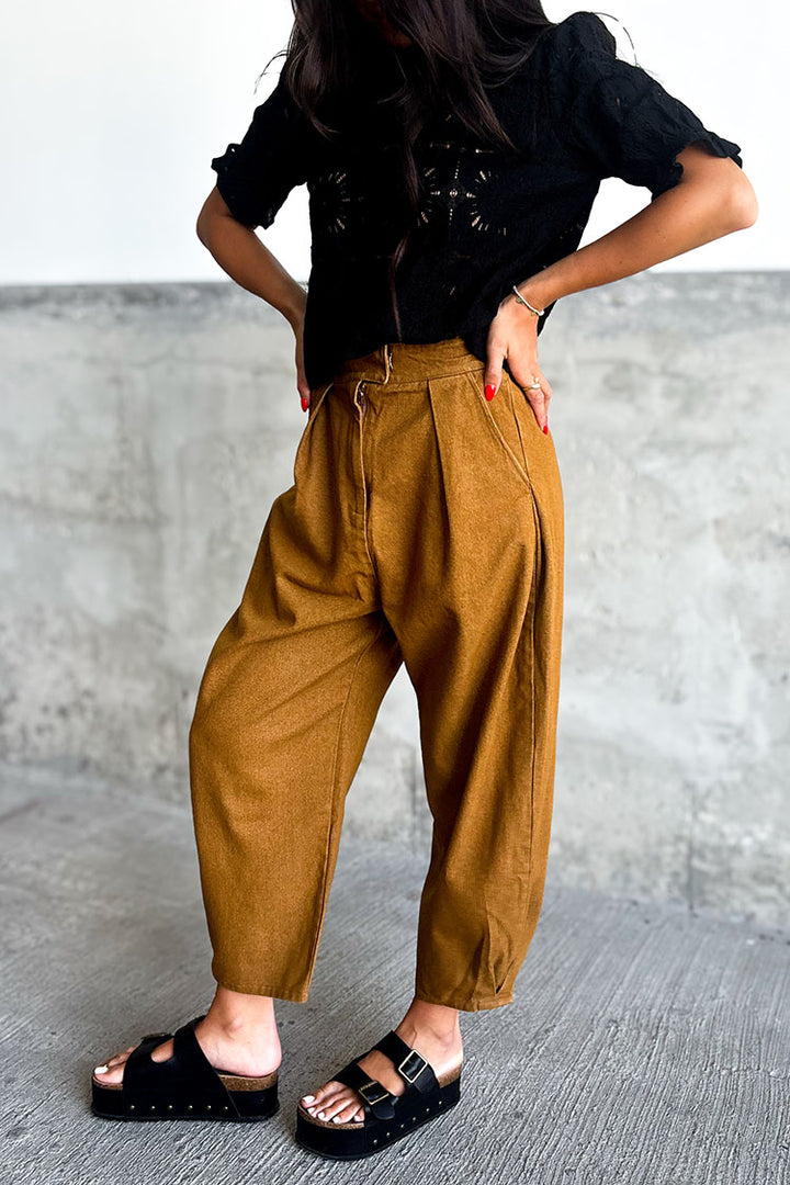 Mason Barrel Pants - Mocha