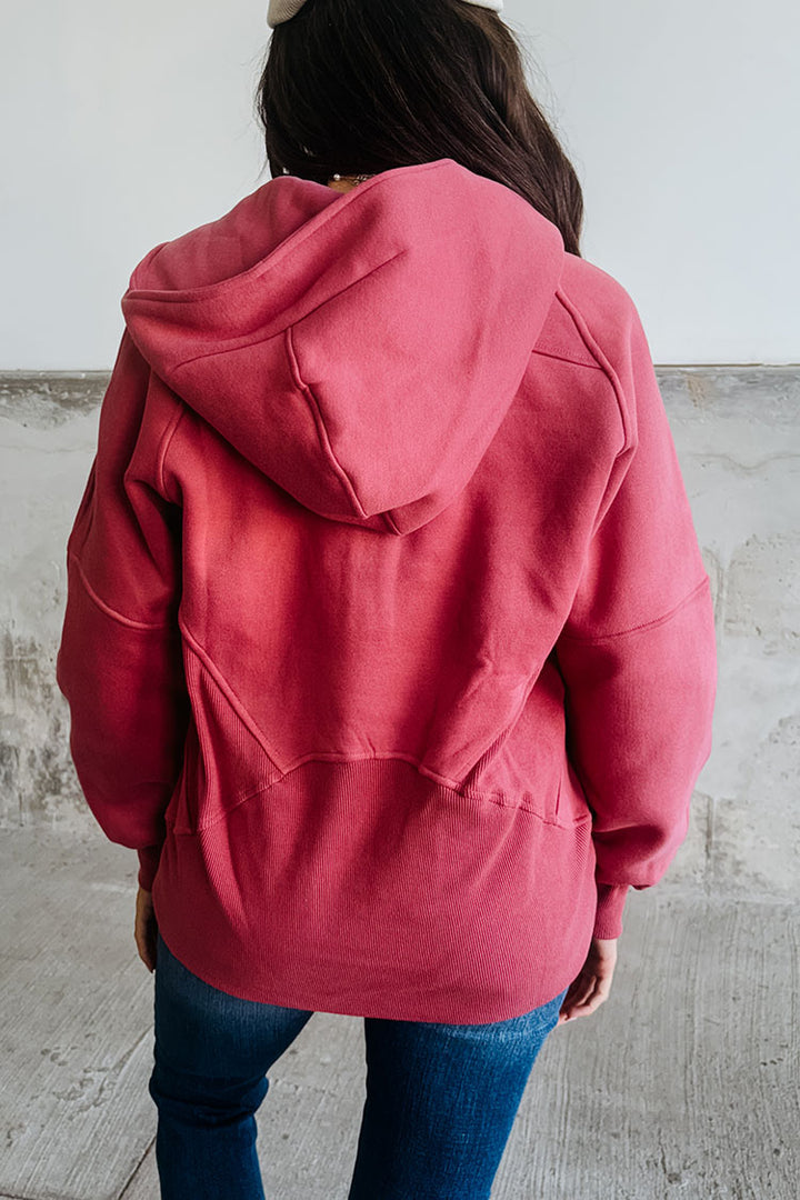 Drea Half-Zip Hoodie - Berry