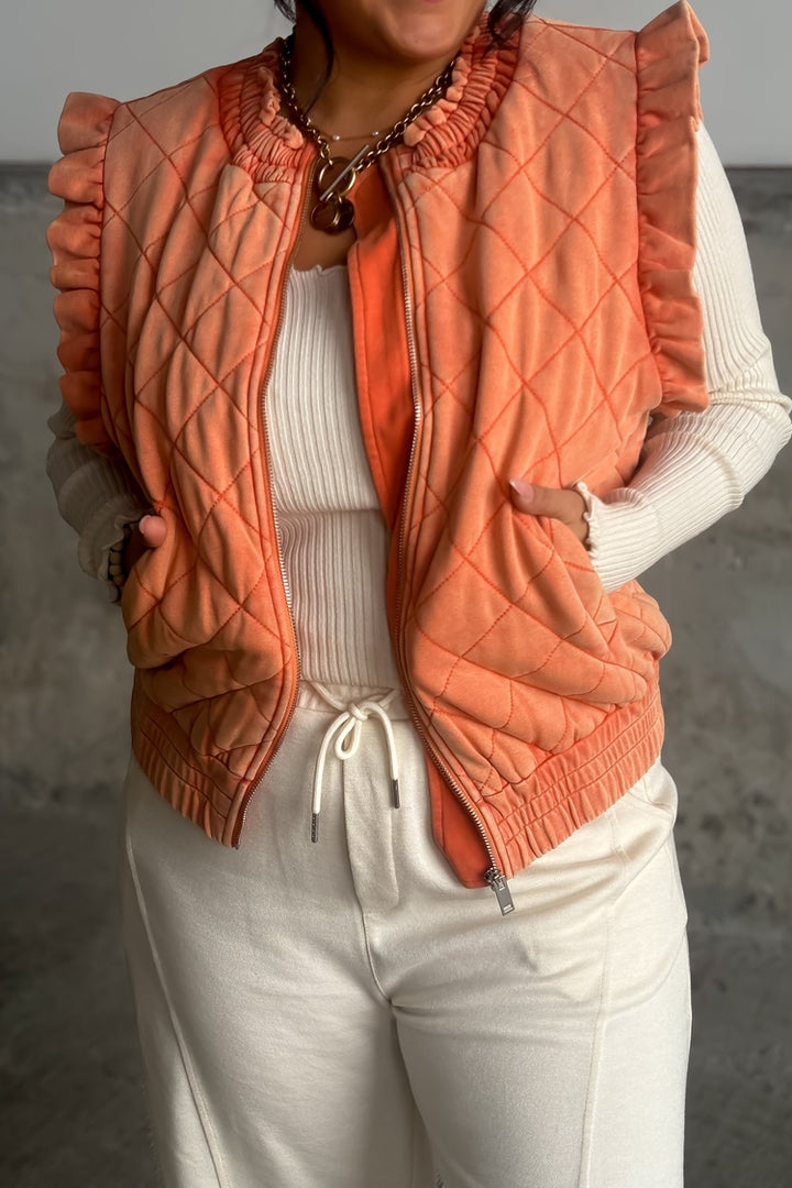 Bonnie Ruffle Vest - Rust