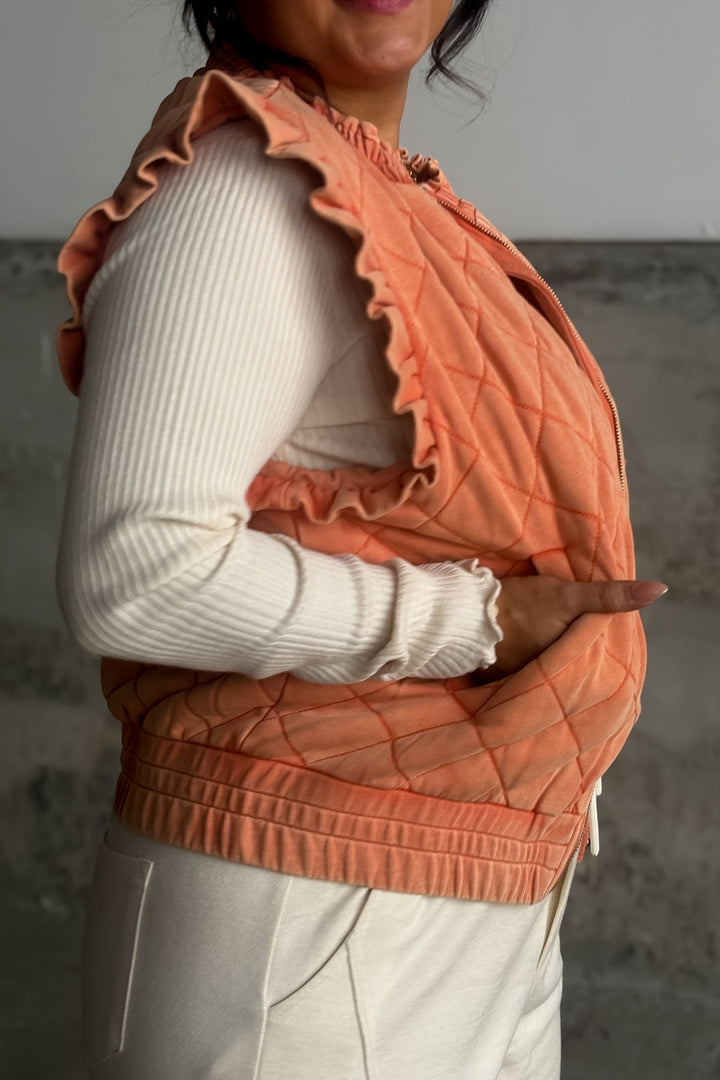 Bonnie Ruffle Vest - Rust