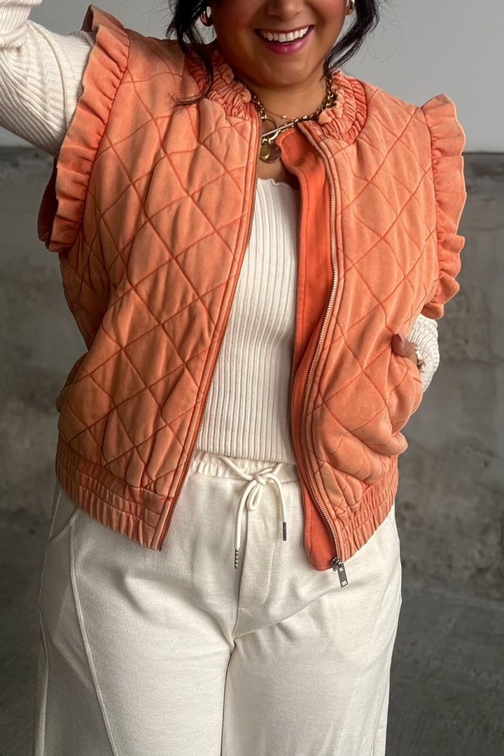 Bonnie Ruffle Vest - Rust