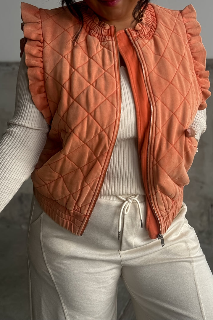 Bonnie Ruffle Vest - Rust