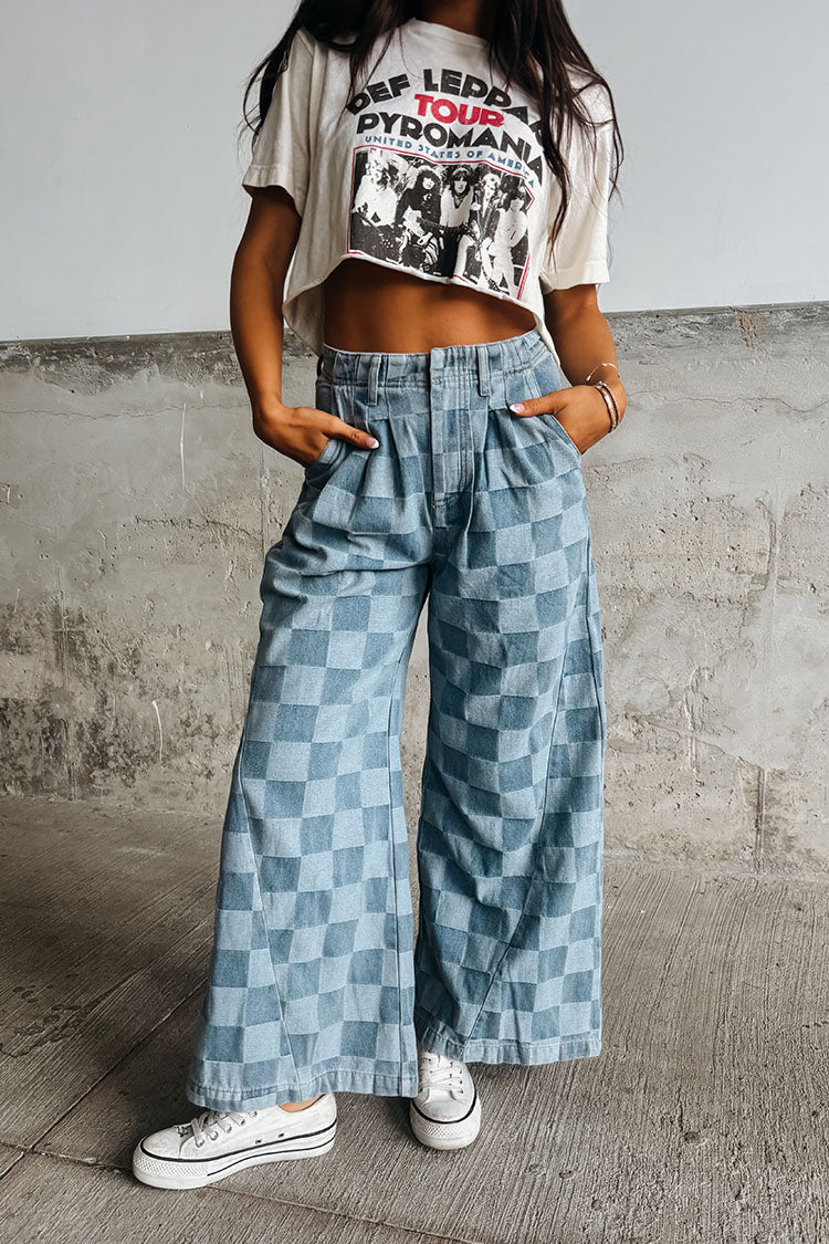 Remy Checkered Denim Pants