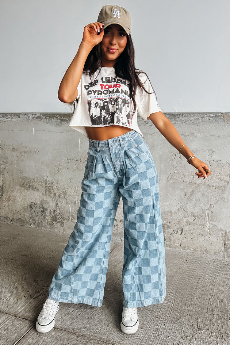 Remy Checkered Denim Pants - Mindy Mae's Market