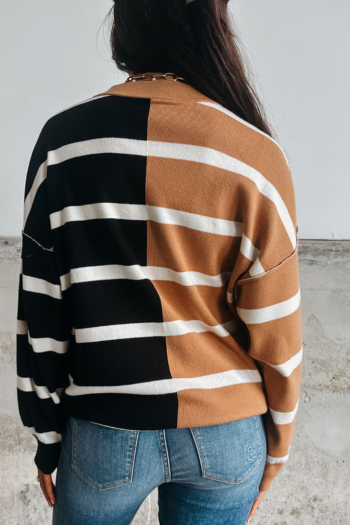 Greer Striped Sweater - Black