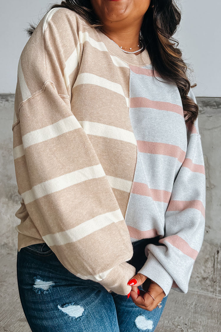 Greer Striped Sweater - Khaki