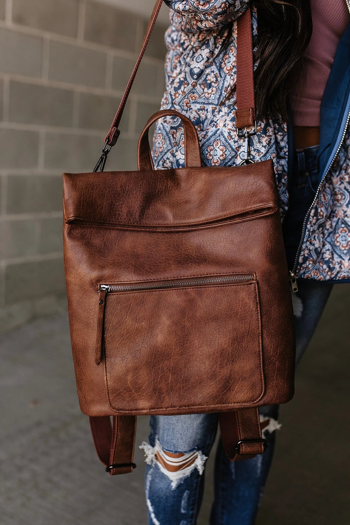 Lennon Backpack - Cognac  Mindy Mae's Market Backpack