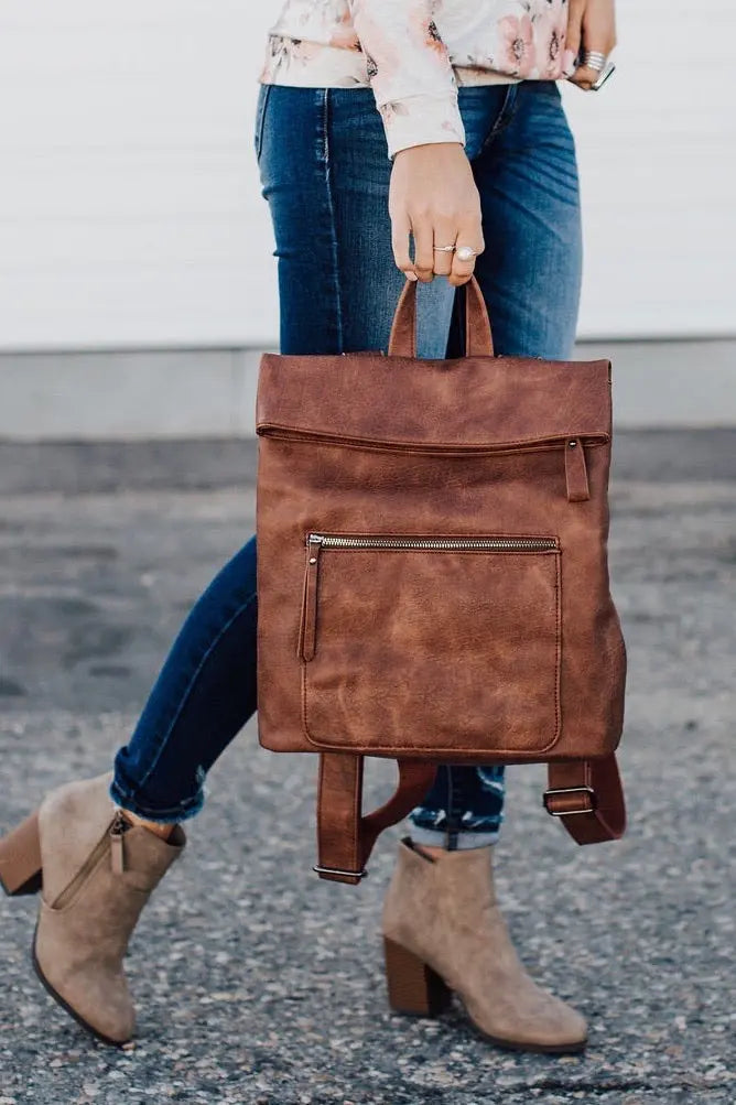 Lennon Backpack - Cognac  Mindy Mae's Market Backpack