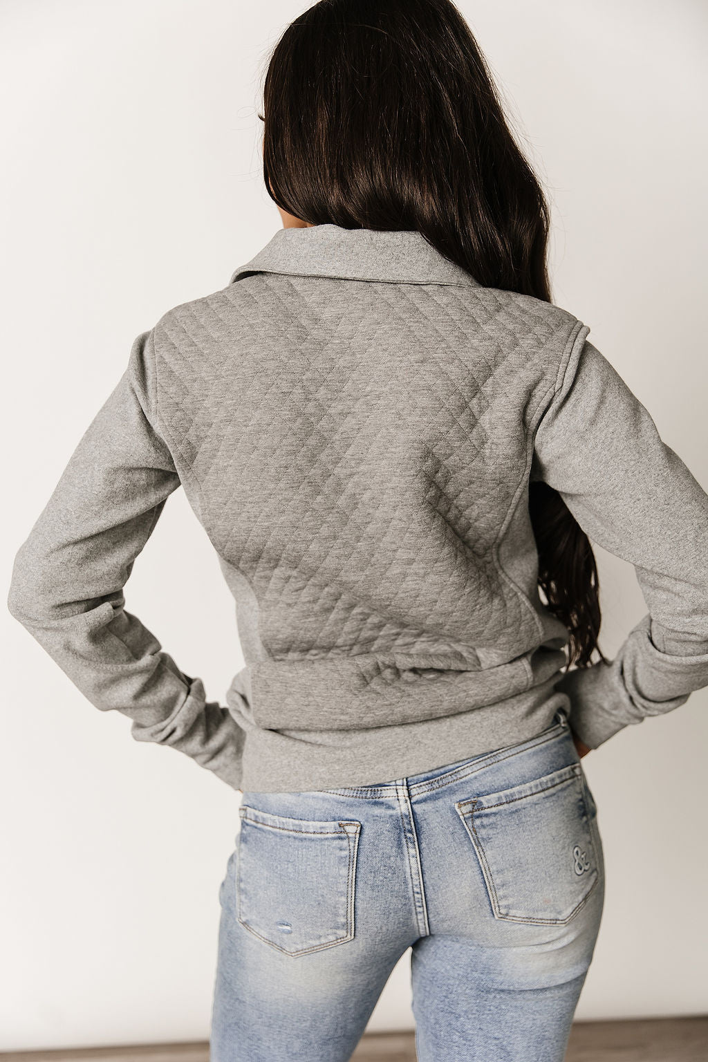 Quilted HalfZip - Charcoal – Mindy Mae's Market