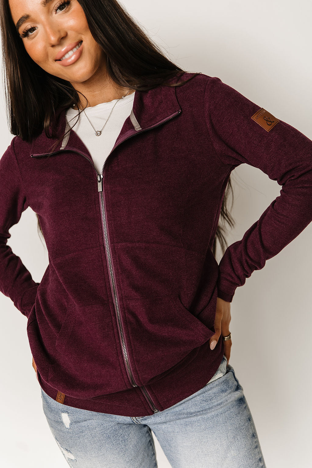 Performance Fleece FullZip Sweatshirt - Velvet Plum
