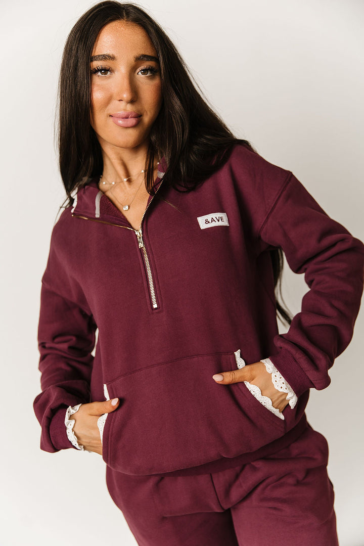 Comfort Zone HalfZip - Maroon Lace