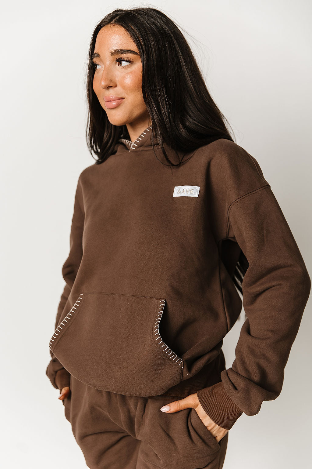 Comfort Zone Hoodie - Sweetly Stitched Coffee