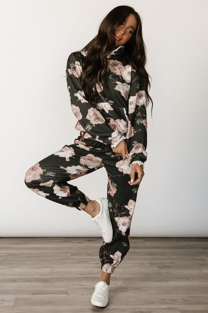 Lace Pocket Joggers- Blush & Blooms