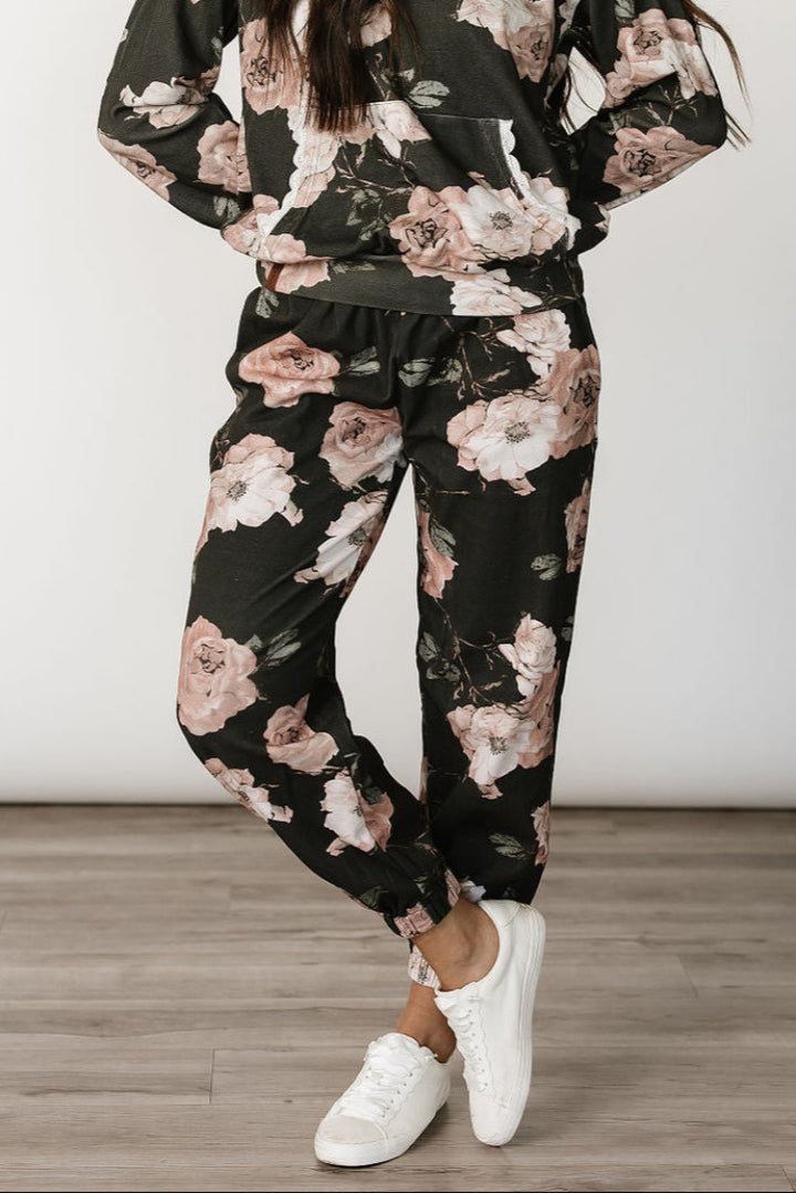 Lace Pocket Joggers- Blush & Blooms