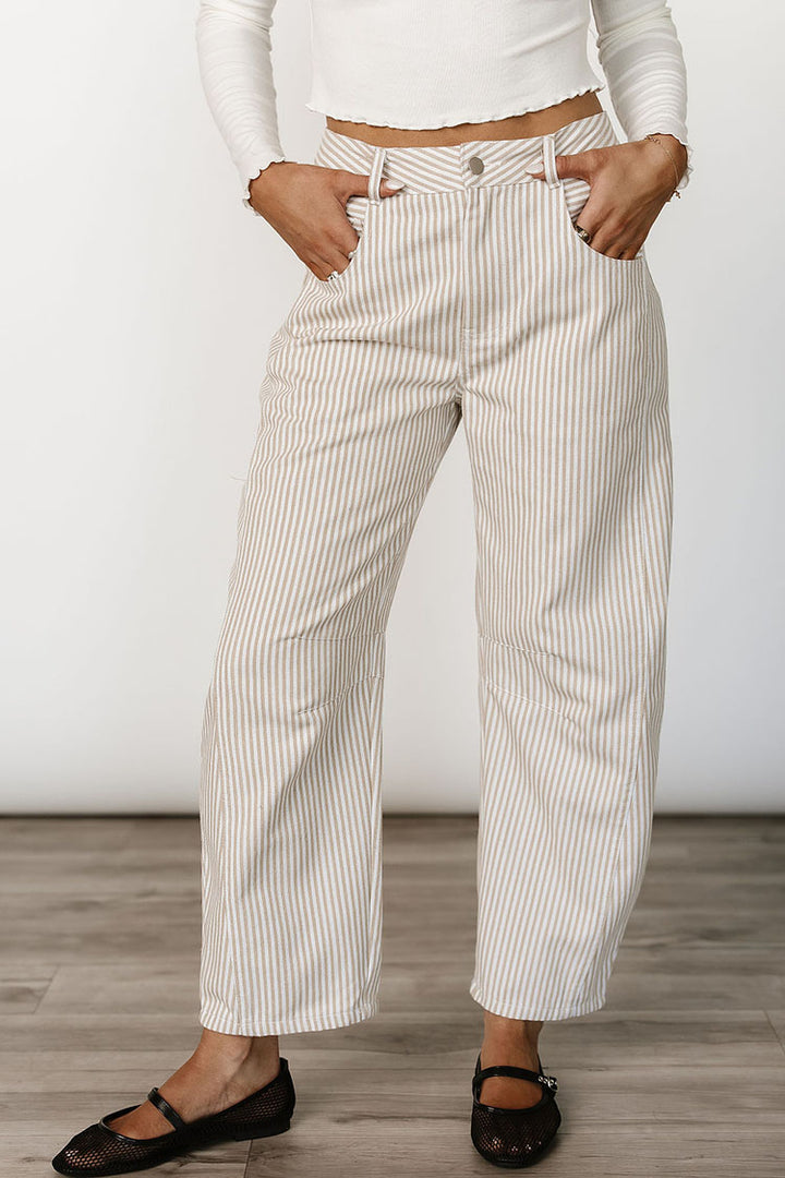 Luca Barrel Pants - Taupe